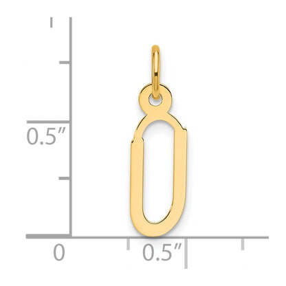 14K Gelbgold Schräg Block Buchstabe U Initiale Charm