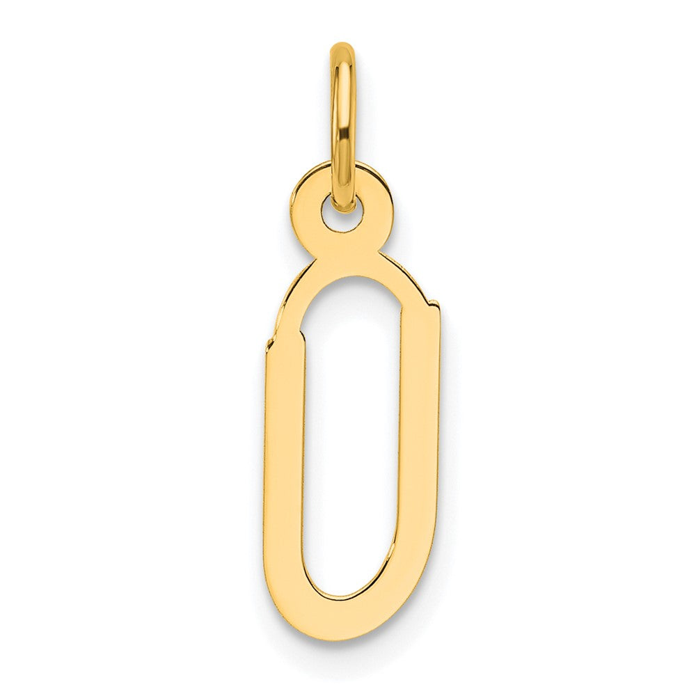 14K Gelbgold Schräg Block Buchstabe U Initiale Charm