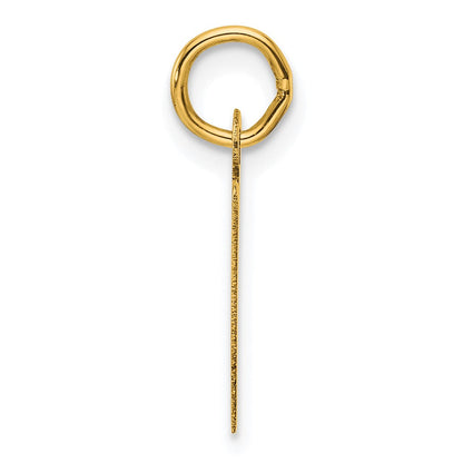 14K Gelbgold Schräg Block Buchstabe V Initiale Charm