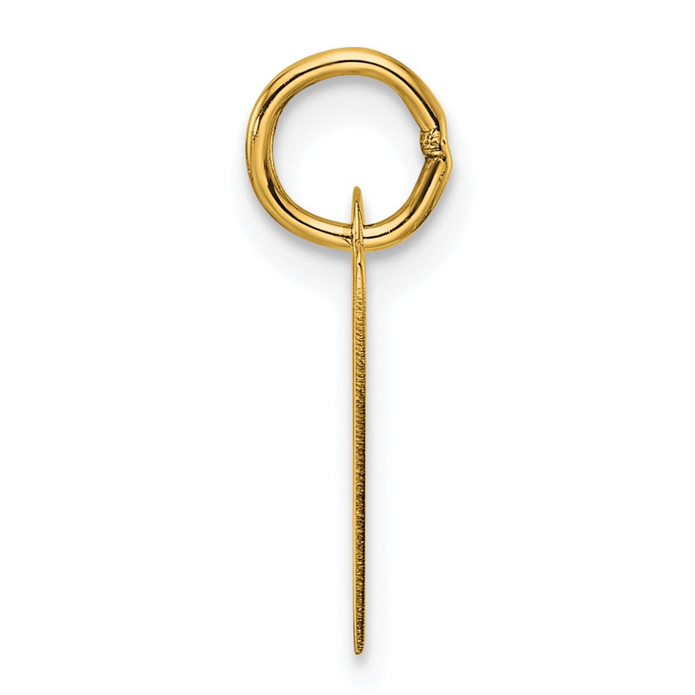 14K Gelbgold Schräg Block Buchstabe W Initiale Charm