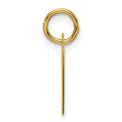 14K Gelbgold Schräg Block Buchstabe W Initiale Charm