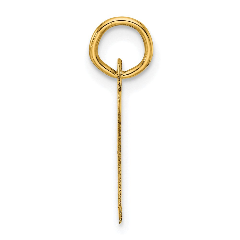 14K Gelbgold Schräg Block Buchstabe Z Initiale Charm
