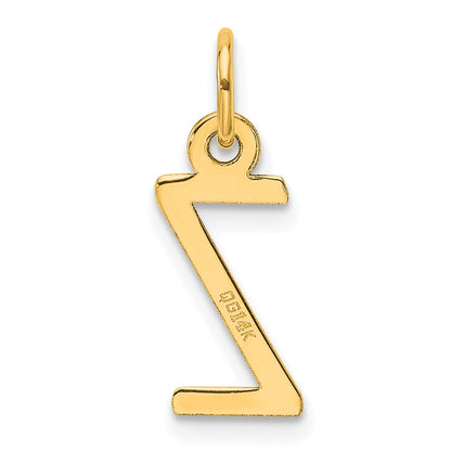 14K Gelbgold Schräg Block Buchstabe Z Initiale Charm