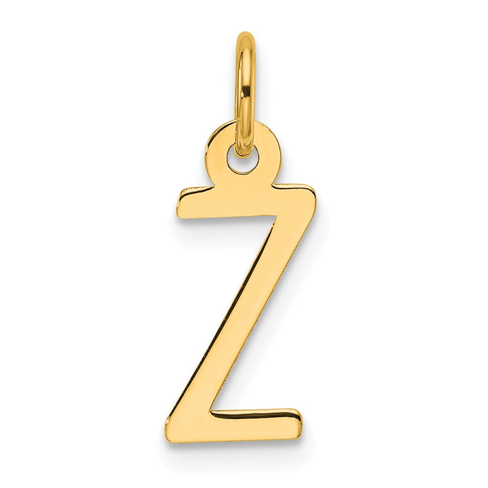 14K Gelbgold Schräg Block Buchstabe Z Initiale Charm