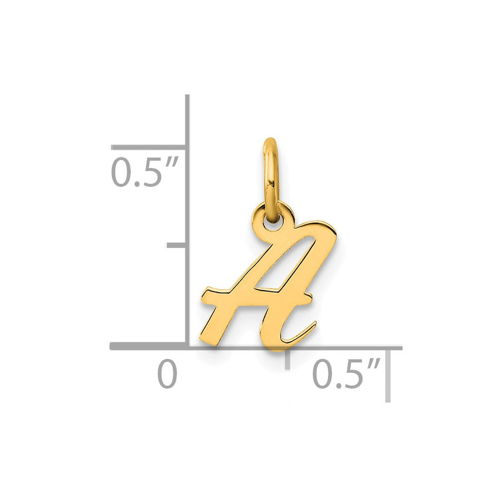 14K Gelbgold Klein Schreibschrift Buchstabe Initiale Charm