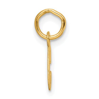 14K Gelbgold Klein Schreibschrift Buchstabe C Initiale Charm