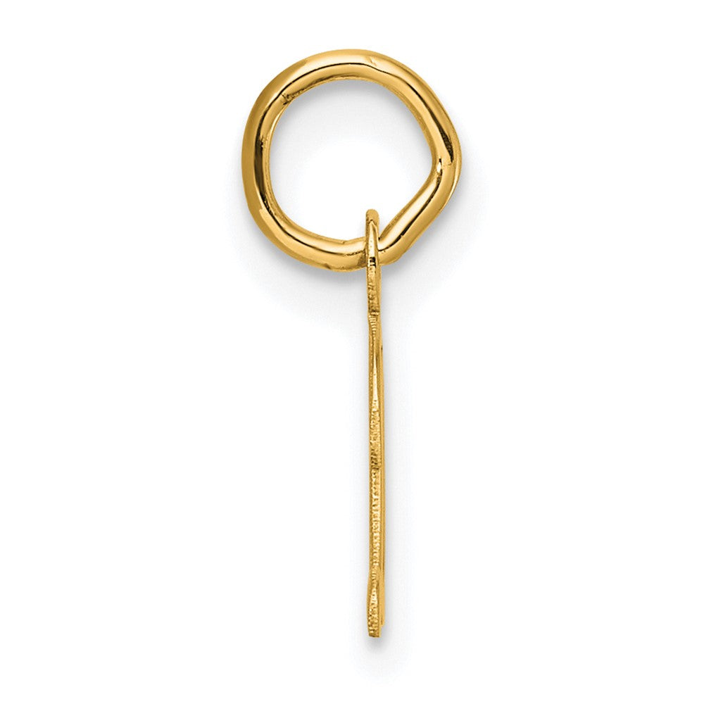 14K Gelbgold Klein Schreibschrift Buchstabe D Initiale Charm