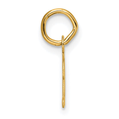 14K Gelbgold Klein Schreibschrift Buchstabe D Initiale Charm