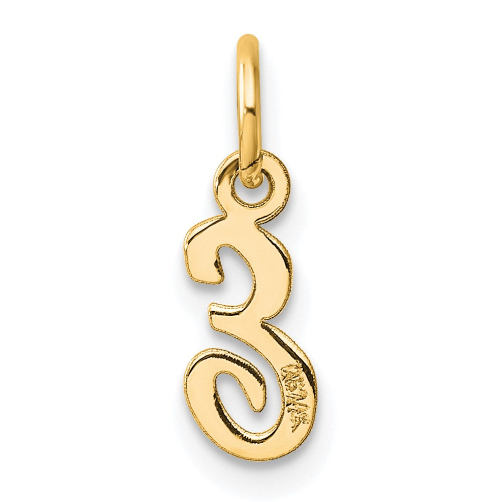 14K Gelbgold Klein Schreibschrift Buchstabe E Initiale Charm