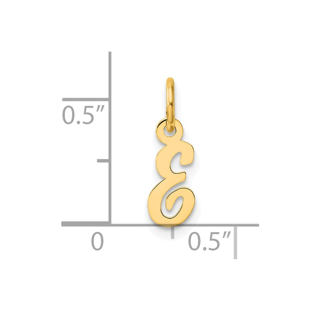 14K Gelbgold Klein Schreibschrift Buchstabe E Initiale Charm