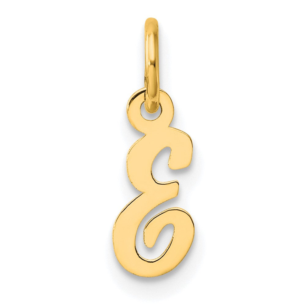 14K Gelbgold Klein Schreibschrift Buchstabe E Initiale Charm