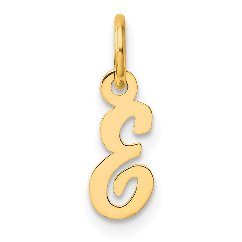14K Gelbgold Klein Schreibschrift Buchstabe E Initiale Charm