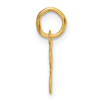 14K Gelbgold Klein Schreibschrift Buchstabe F Initiale Charm