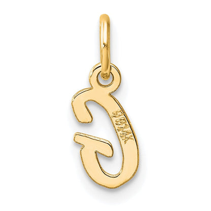 14K Gelbgold Klein Schreibschrift Buchstabe G Initiale Charm