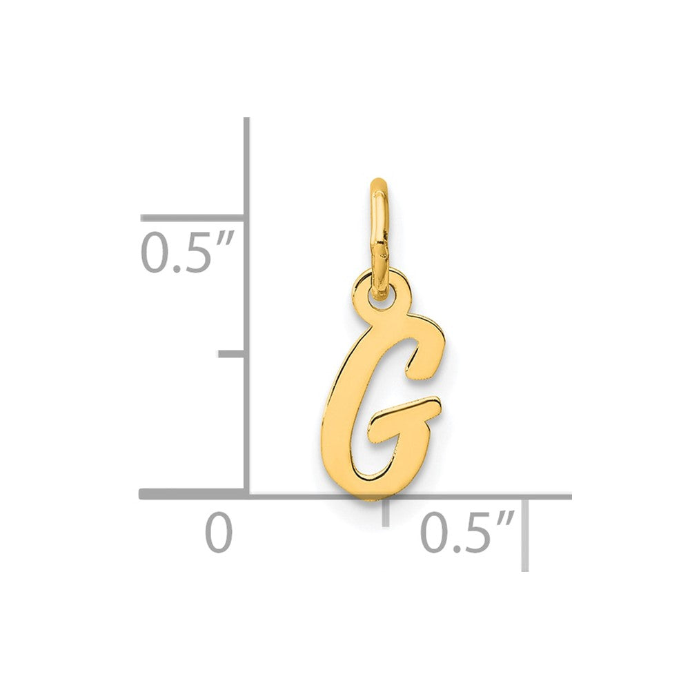 14K Gelbgold Klein Schreibschrift Buchstabe G Initiale Charm
