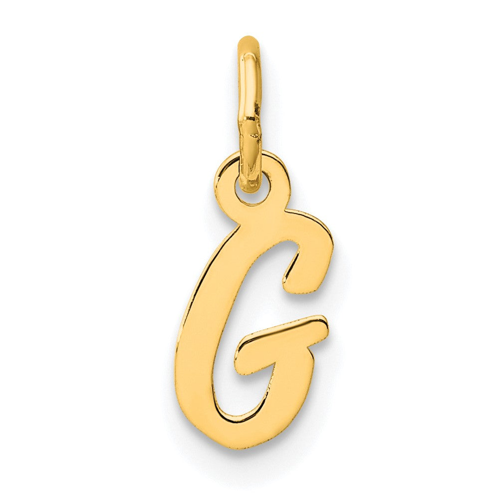 14K Gelbgold Klein Schreibschrift Buchstabe G Initiale Charm