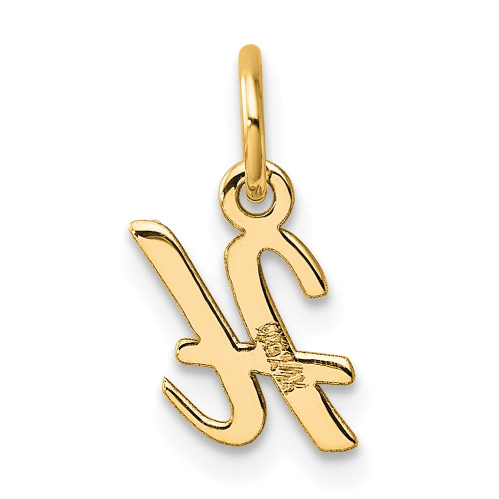 14K Gelbgold Klein Schreibschrift Buchstabe H Initiale Charm