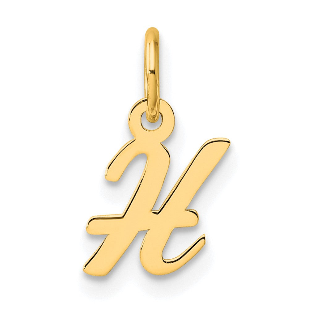 14K Gelbgold Klein Schreibschrift Buchstabe H Initiale Charm