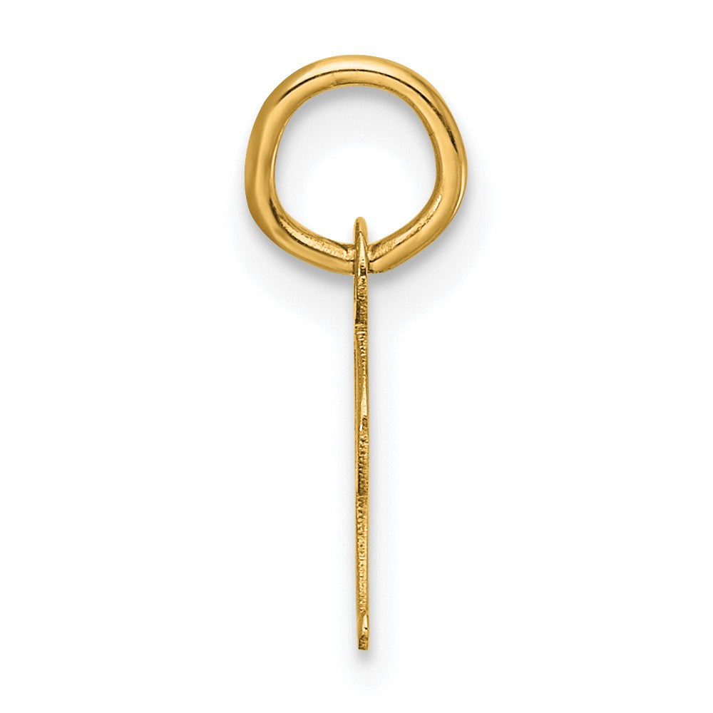 14K Gelbgold Klein Schreibschrift Buchstabe I Initiale Charm