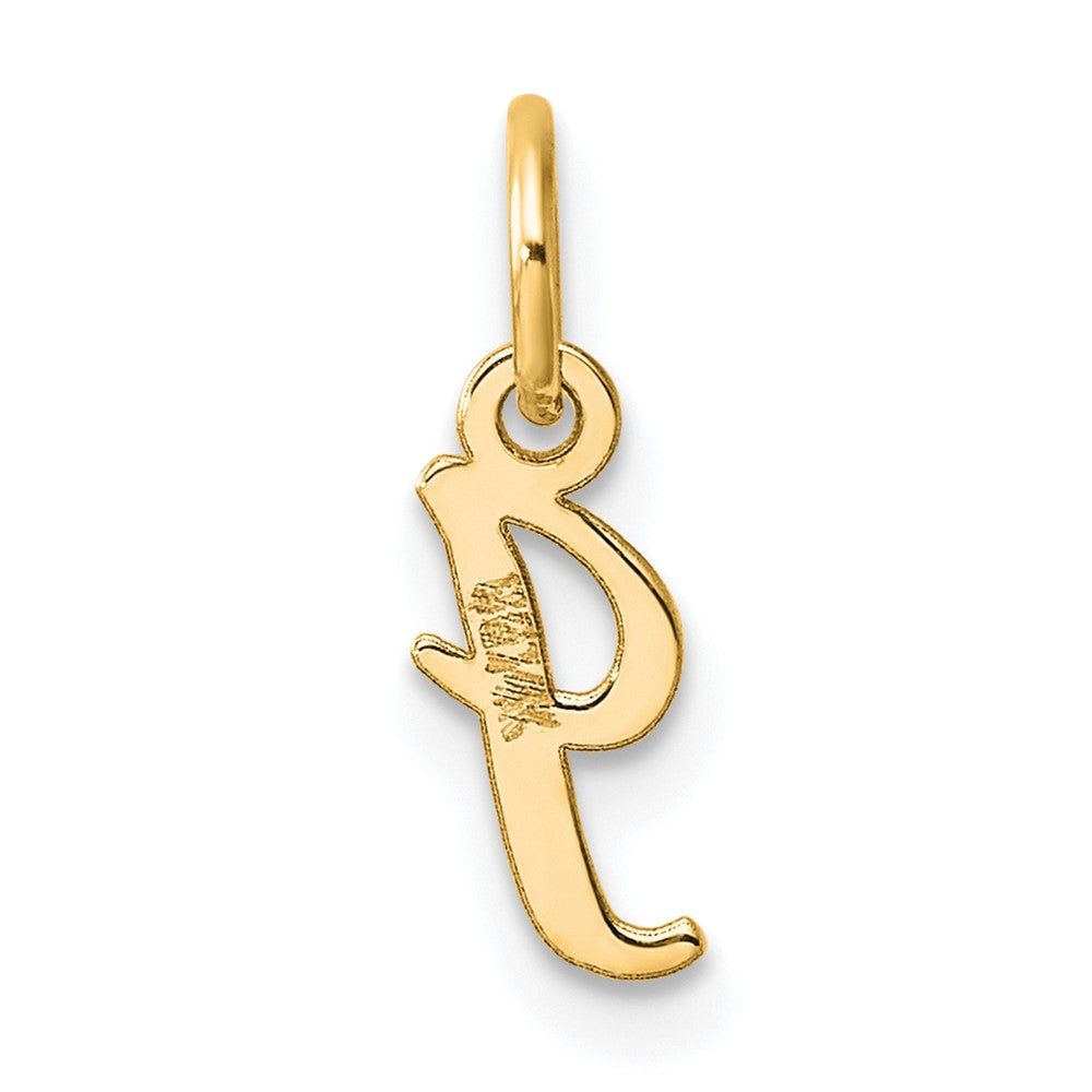 14K Gelbgold Klein Schreibschrift Buchstabe I Initiale Charm