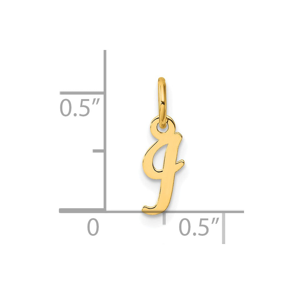 14K Gelbgold Klein Schreibschrift Buchstabe I Initiale Charm