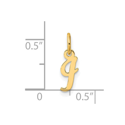 14K Gelbgold Klein Schreibschrift Buchstabe I Initiale Charm