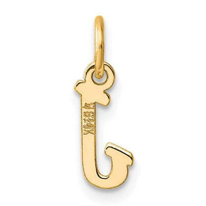 14K Gelbgold Klein Schreibschrift Buchstabe J Initiale Charm