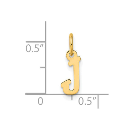 14K Gelbgold Klein Schreibschrift Buchstabe J Initiale Charm