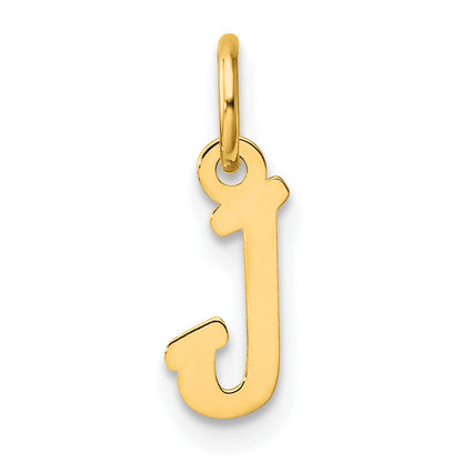 14K Gelbgold Klein Schreibschrift Buchstabe J Initiale Charm