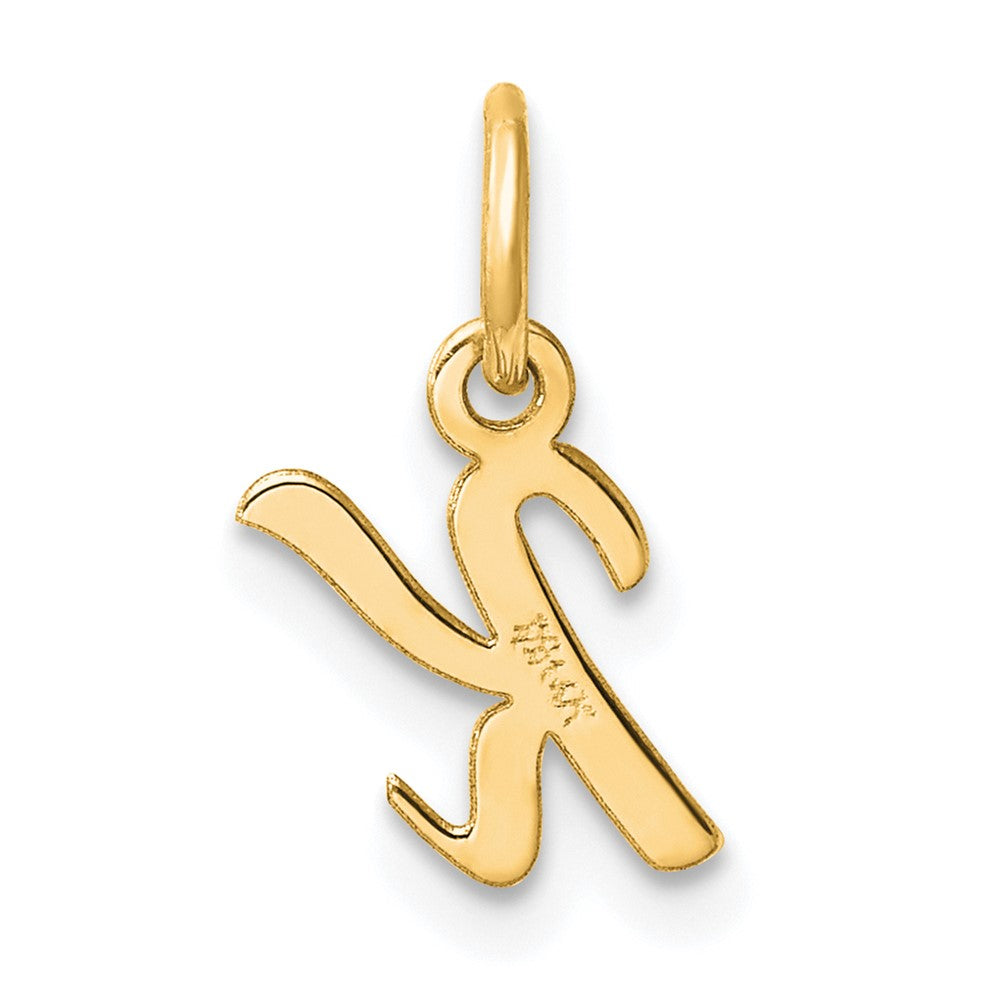 14K Gelbgold Klein Schreibschrift Buchstabe K Initiale Charm