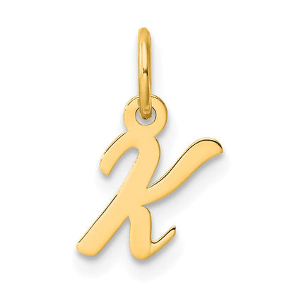 14K Gelbgold Klein Schreibschrift Buchstabe K Initiale Charm