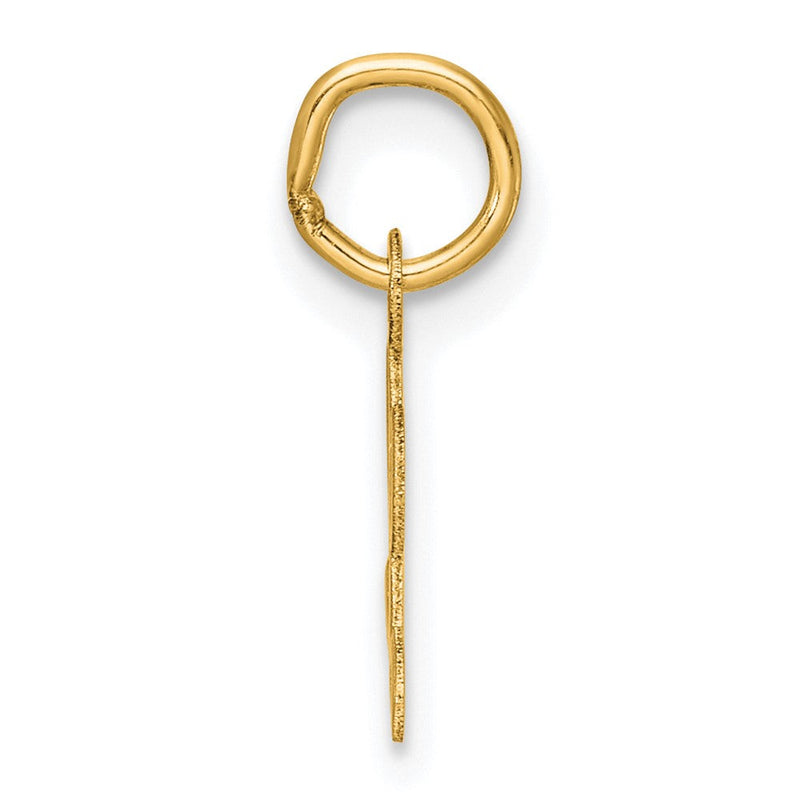 14K Gelbgold Klein Schreibschrift Buchstabe L Initiale Charm