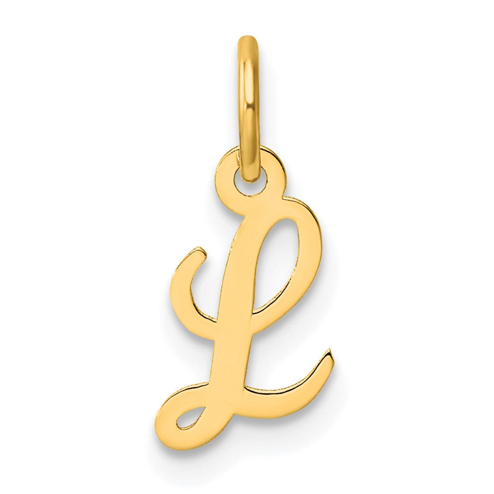 14K Gelbgold Klein Schreibschrift Buchstabe L Initiale Charm