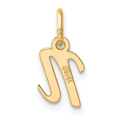 14K Gelbgold Klein Schreibschrift Buchstabe N Initiale Charm