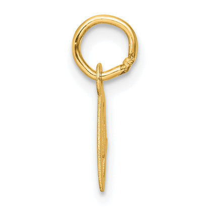 14K Gelbgold Klein Schreibschrift Buchstabe O Initiale Charm