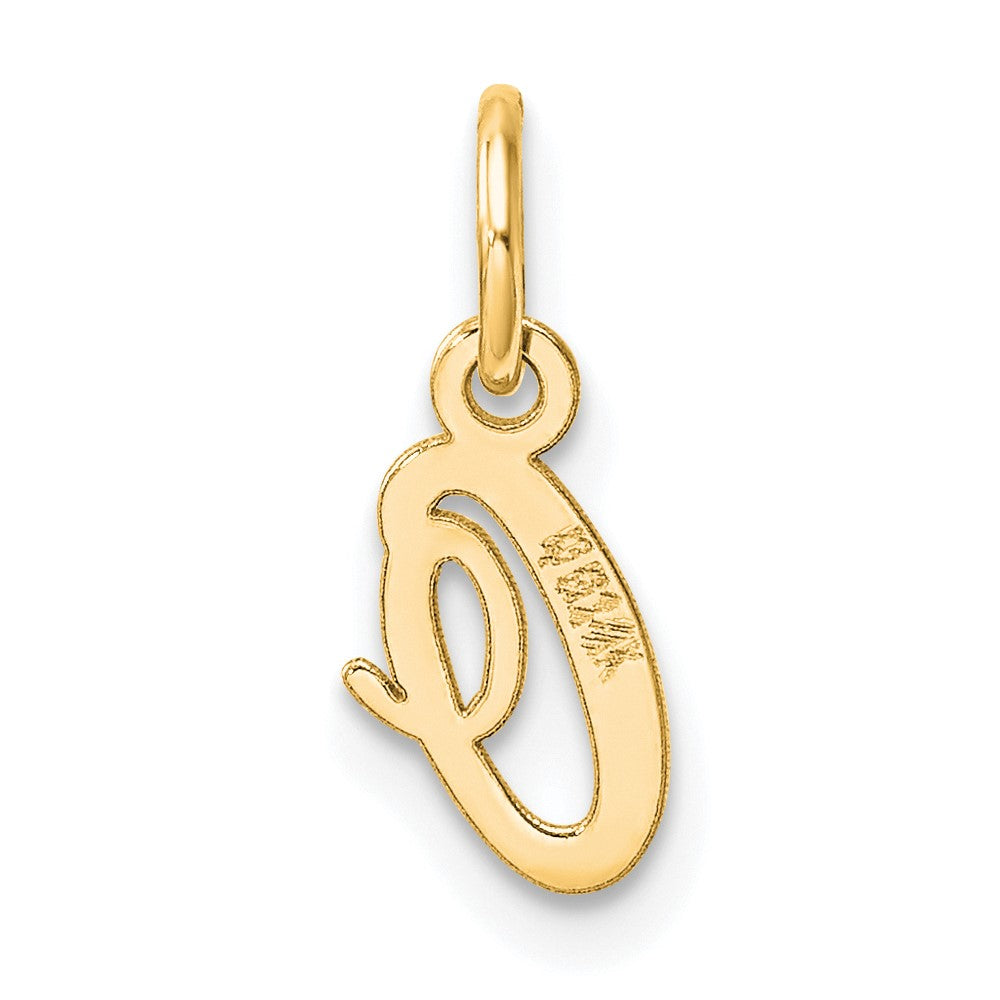 14K Gelbgold Klein Schreibschrift Buchstabe O Initiale Charm