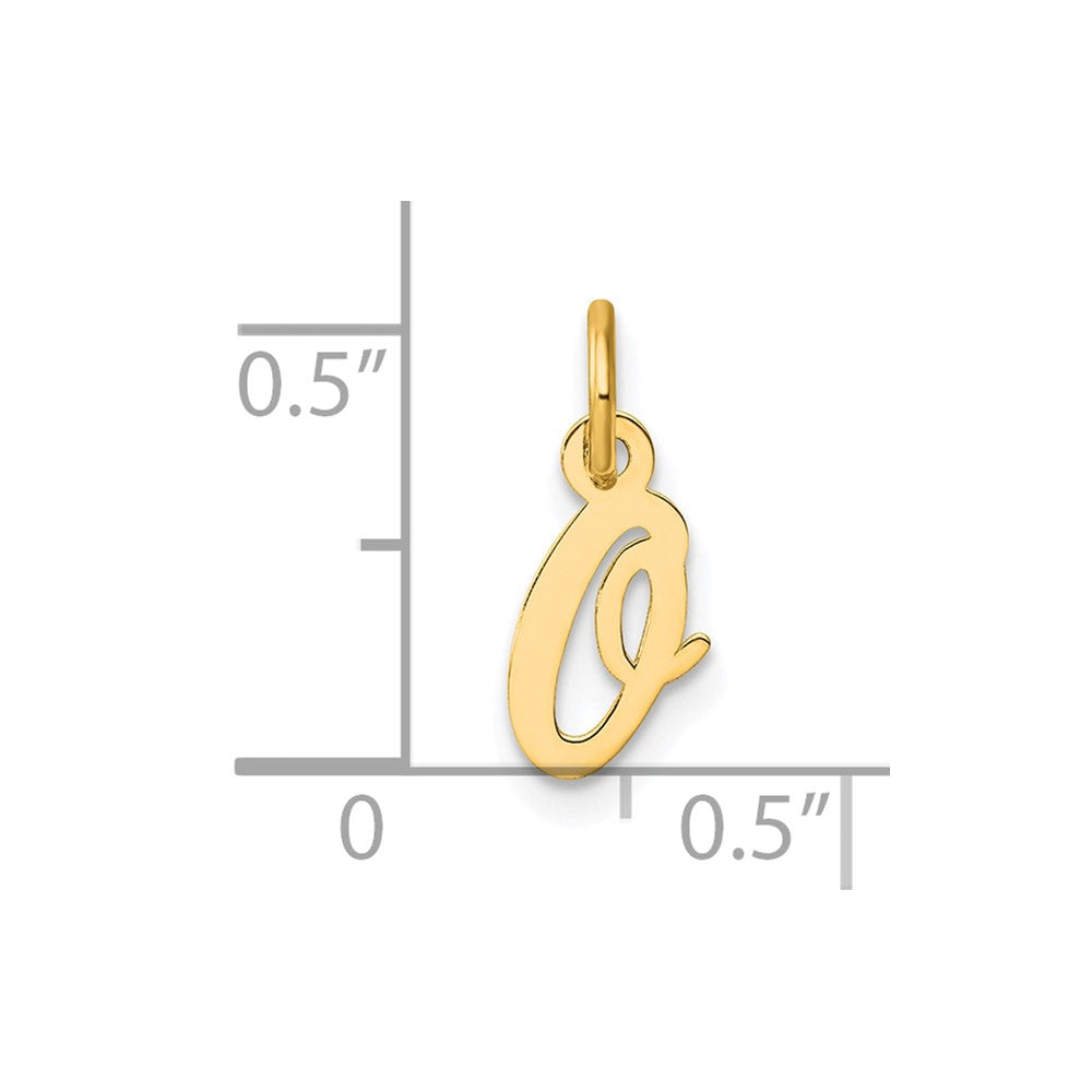 14K Gelbgold Klein Schreibschrift Buchstabe O Initiale Charm