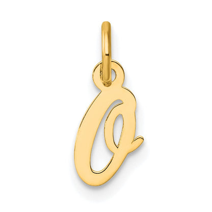14K Gelbgold Klein Schreibschrift Buchstabe O Initiale Charm