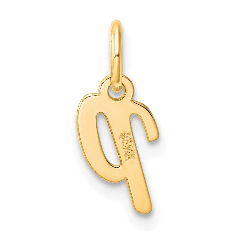 14K Gelbgold Klein Schreibschrift Buchstabe P Initiale Charm