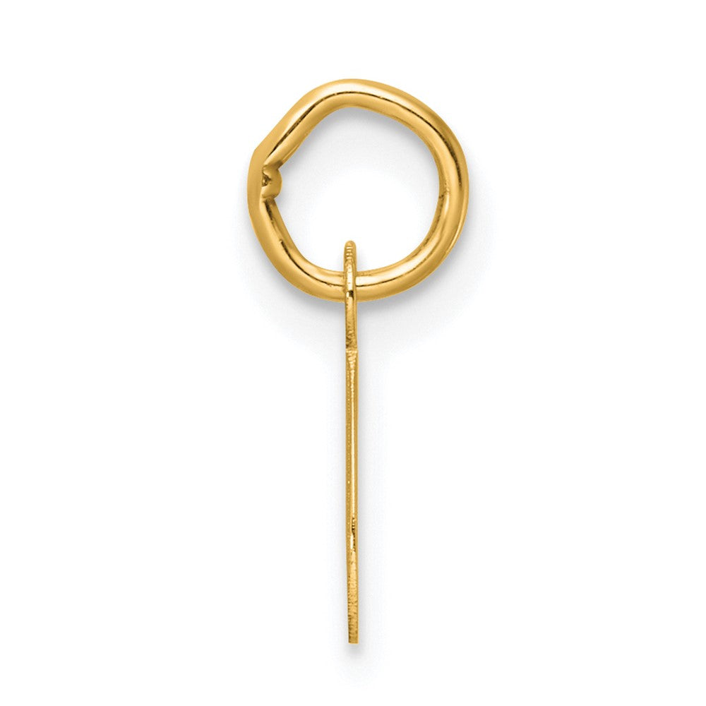 14K Gelbgold Klein Schreibschrift Buchstabe Q Initiale Charm