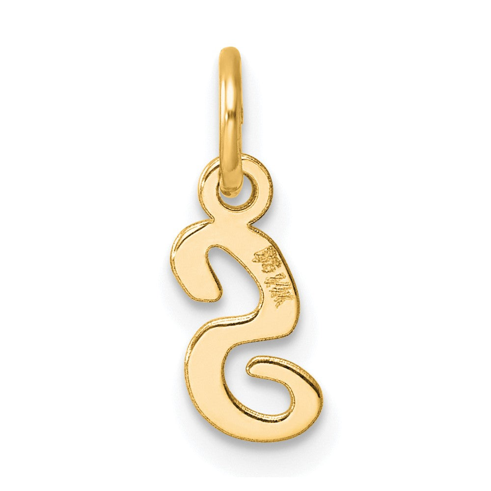 14K Gelbgold Klein Schreibschrift Buchstabe S Initiale Charm