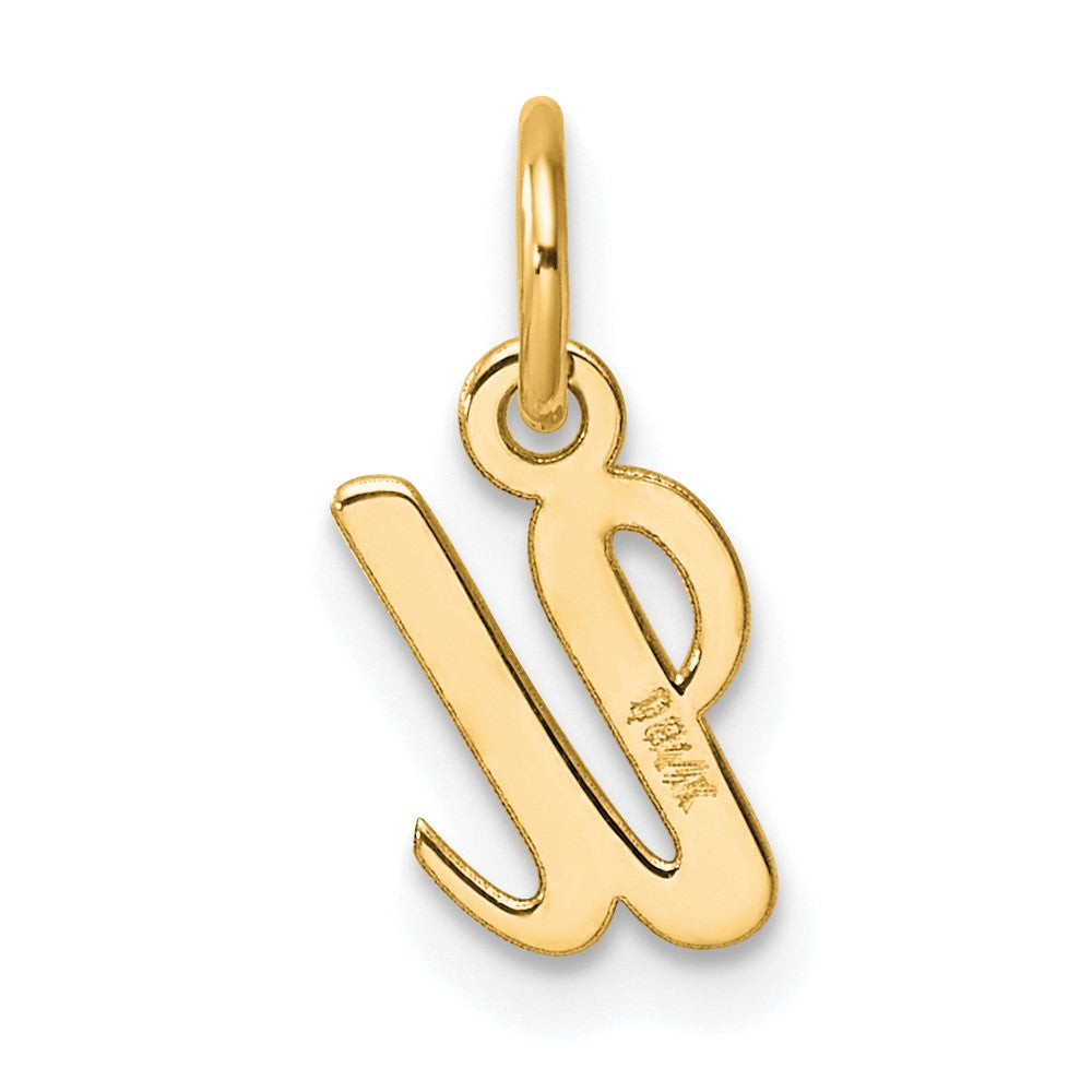 14K Gelbgold Klein Schreibschrift Buchstabe U Initiale Charm