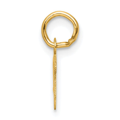 14K Gelbgold Klein Schreibschrift Buchstabe V Initiale Charm