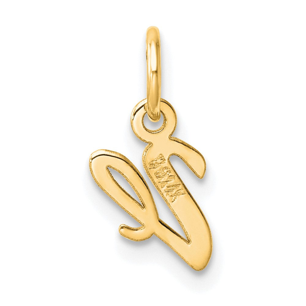 14K Gelbgold Klein Schreibschrift Buchstabe V Initiale Charm