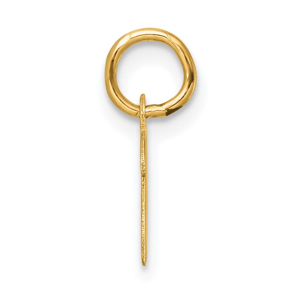 14K Gelbgold Klein Schreibschrift Buchstabe W Initiale Charm