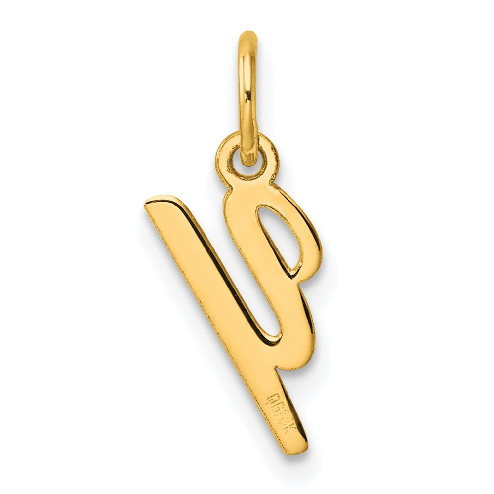 14K Gelbgold Klein Schreibschrift Buchstabe Y Initiale Charm