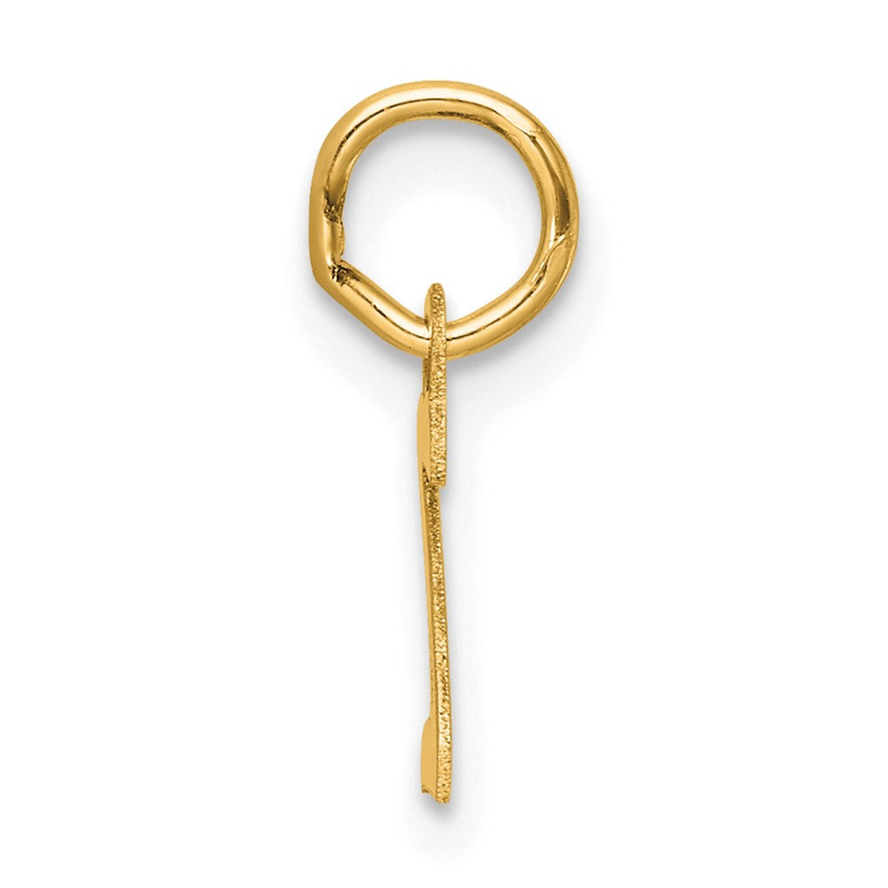 14K Gelbgold Klein Schreibschrift Buchstabe Z Initiale Charm