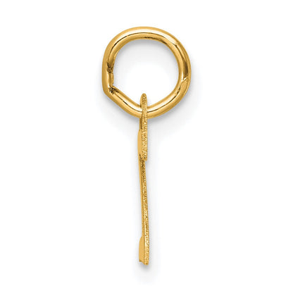 14K Gelbgold Klein Schreibschrift Buchstabe Z Initiale Charm