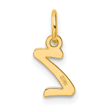 14K Gelbgold Klein Schreibschrift Buchstabe Z Initiale Charm