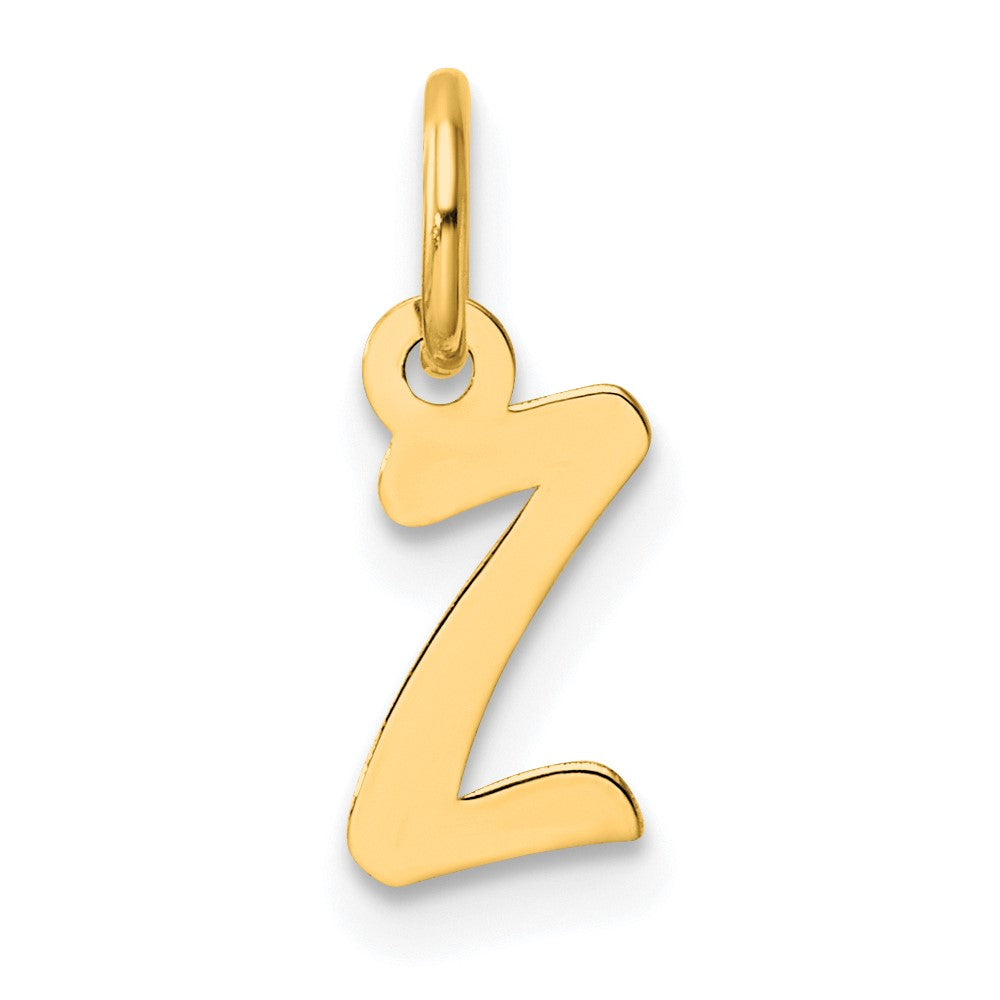 14K Gelbgold Klein Schreibschrift Buchstabe Z Initiale Charm
